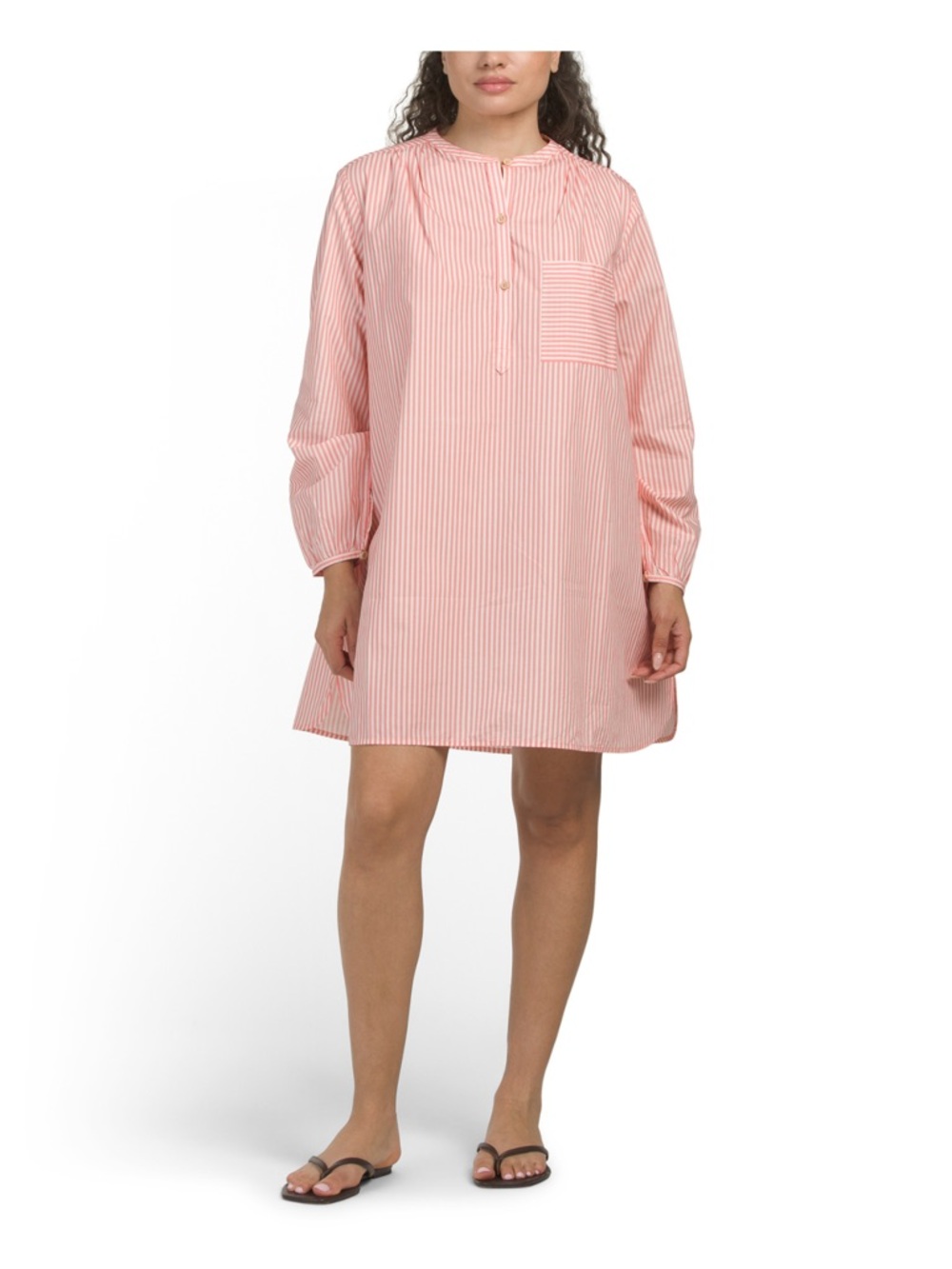 🎀 CLARE V.
st martin mini dress Pink and White Stripe Tunic Shirt Dress